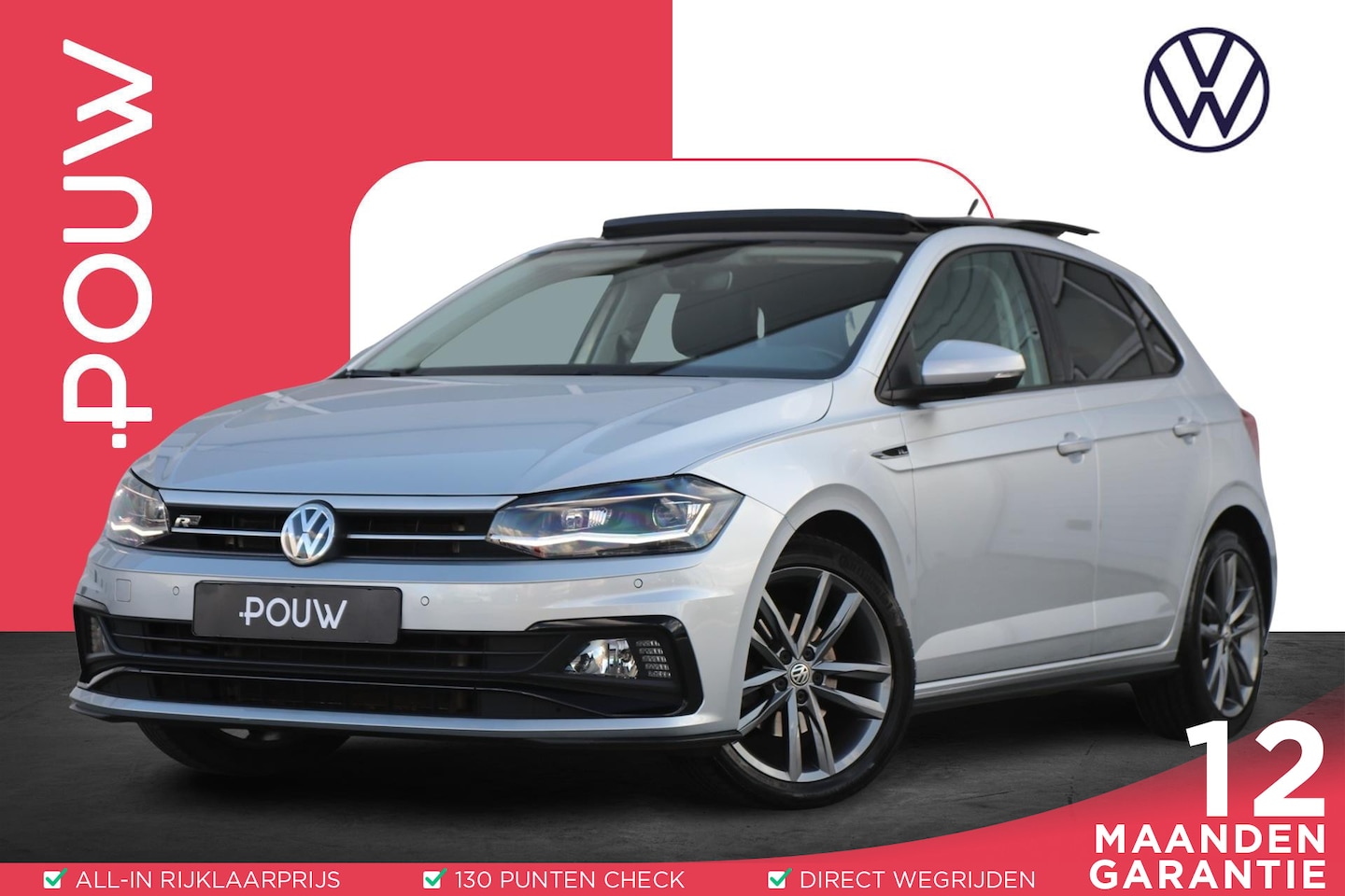 Volkswagen Polo - 1.0 TSI 115pk DSG R-Line | Navigatie | Panoramadak | Parkeersensoren | LED - AutoWereld.nl