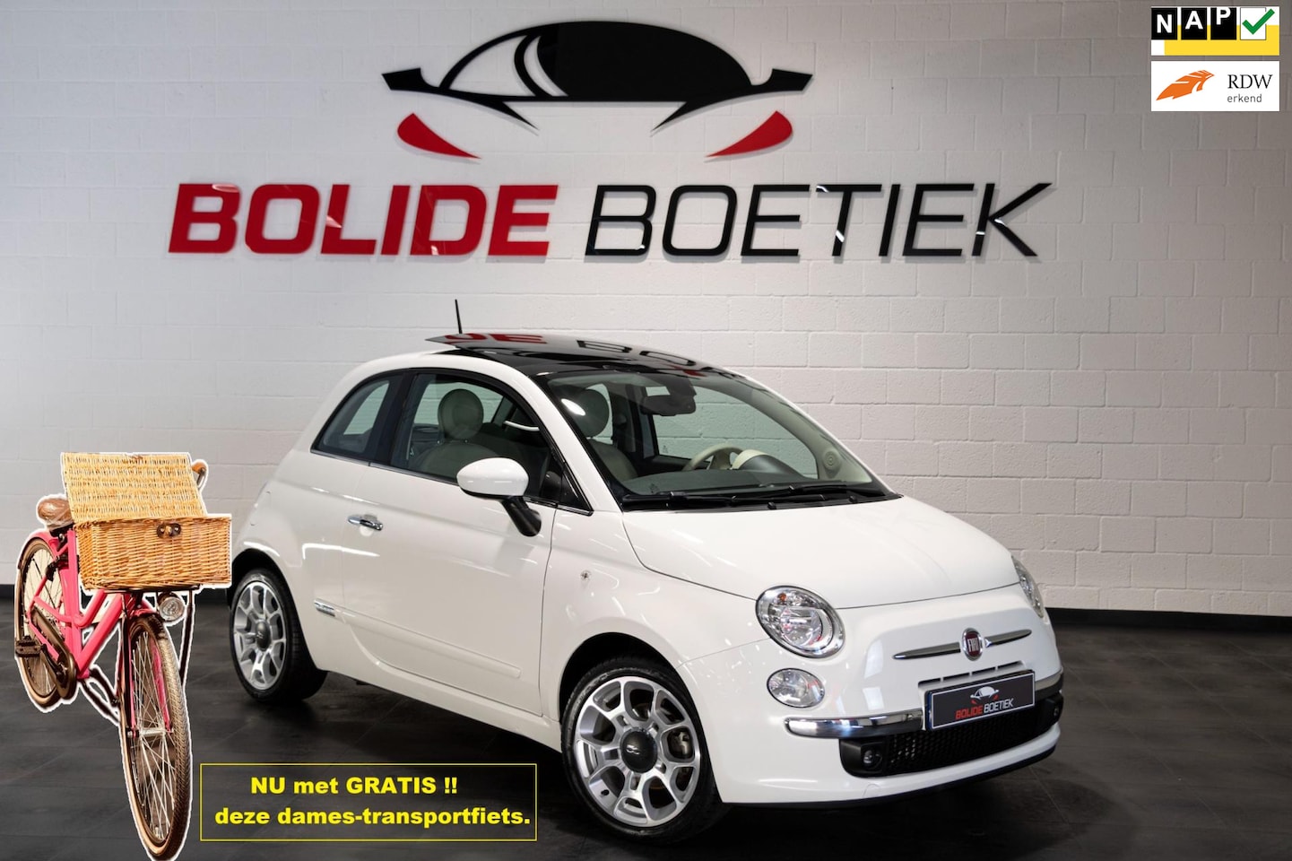 Fiat 500 - 0.9 TwinAir Turbo Lounge |NL-auto |uniek!! 15.064KM |Panoramadak/Opendak |PDC - AutoWereld.nl