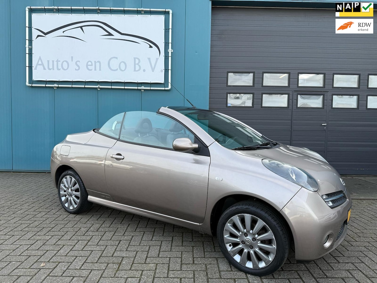 Nissan Micra - 1.6 Tekna Plus Cabriolet Airco Leder 16"Lm velgen NL Auto NAP - AutoWereld.nl