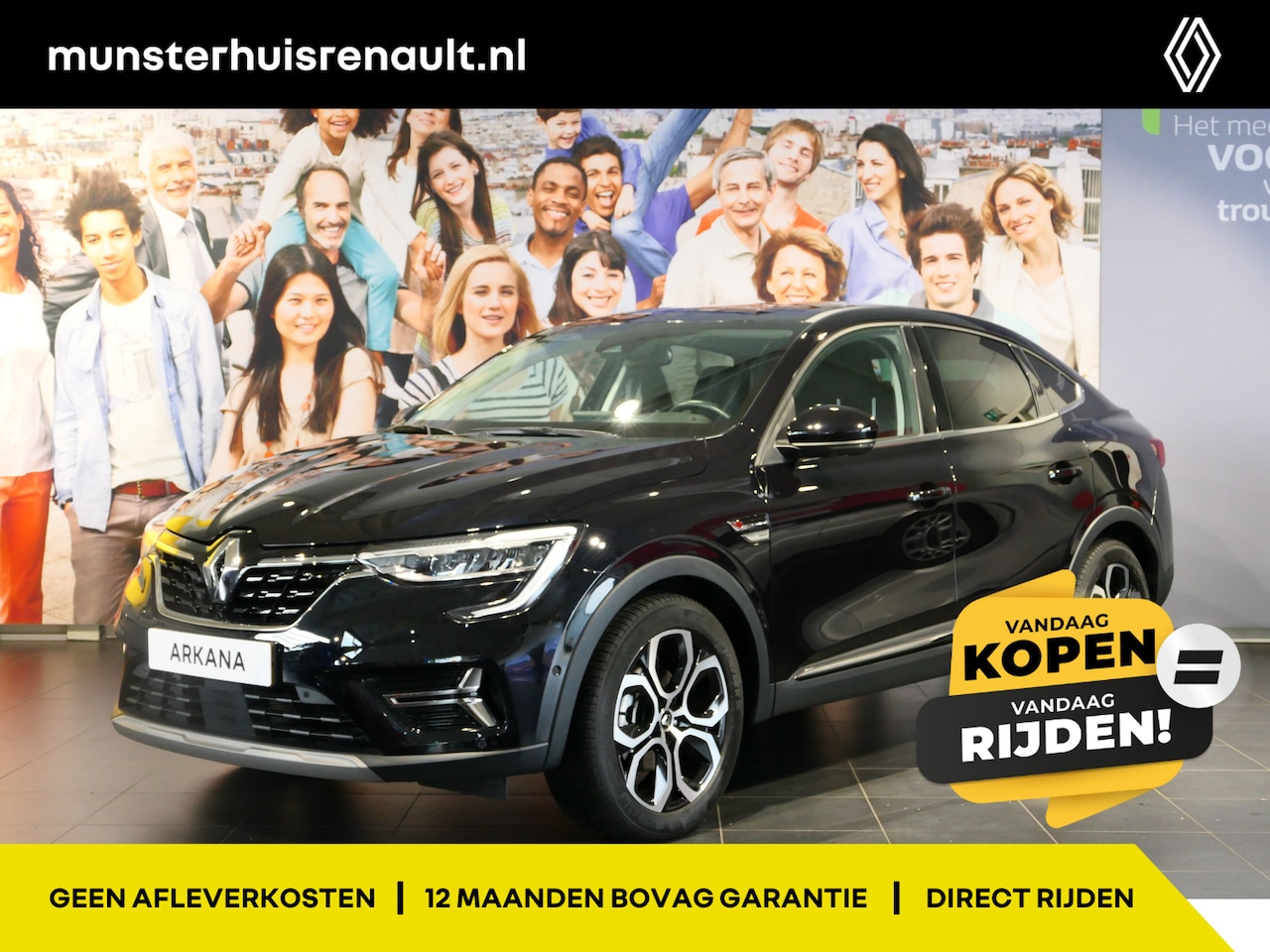 Renault Arkana - 1.6 E-Tech Hybrid 145 Intens Camera, Adaptive Cruise, Sensoren V+A - AutoWereld.nl