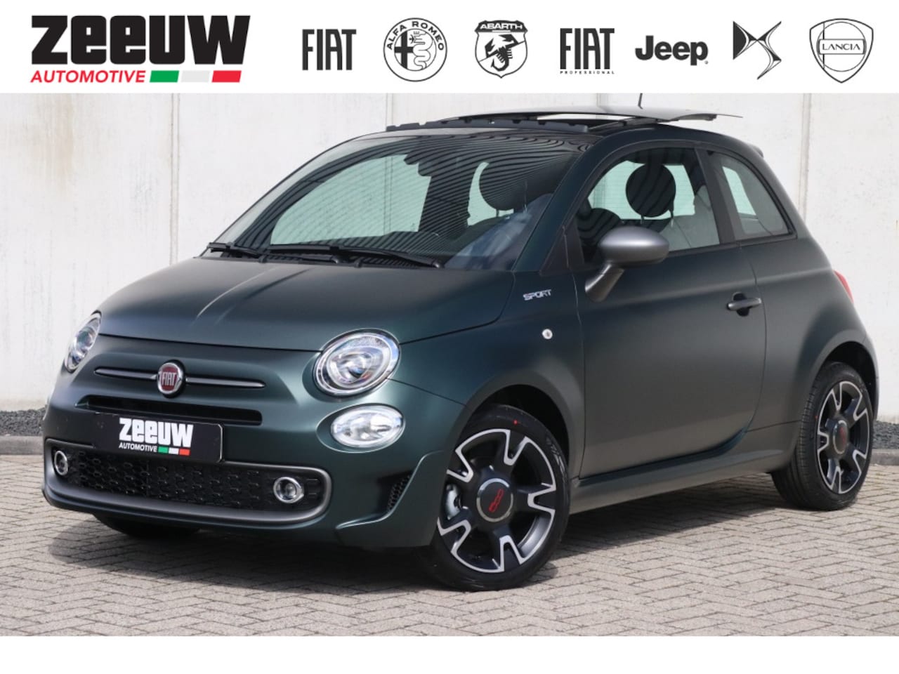 Fiat 500 - 1.0 Hybrid Sport | Schuifdak | "Matt Groen" | Carplay | 16" - AutoWereld.nl