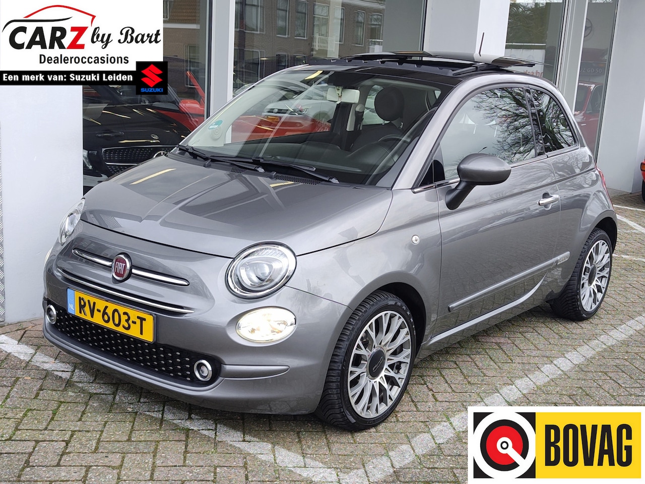 Fiat 500 - 0.9 TWINAIR TURBO LOUNGE AUTOMAAT Open dak | Navi | Leder | Clima - AutoWereld.nl