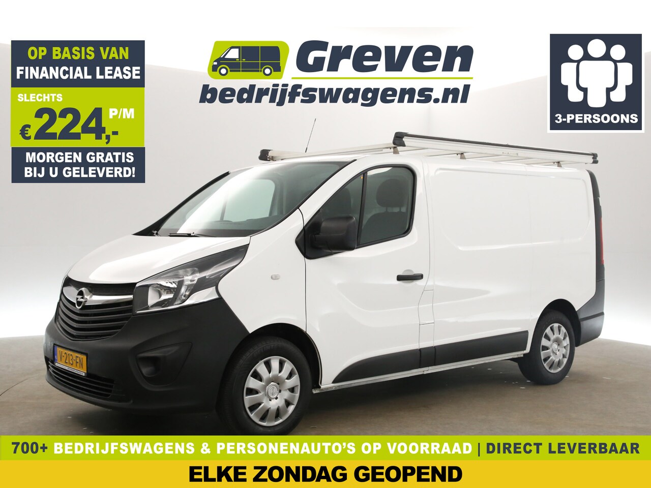 Opel Vivaro - 1.6 CDTI L1H1 Airco Cruise Navigatie Parkeersensoren 3 Persoons Imperiaal Elektrpakket - AutoWereld.nl