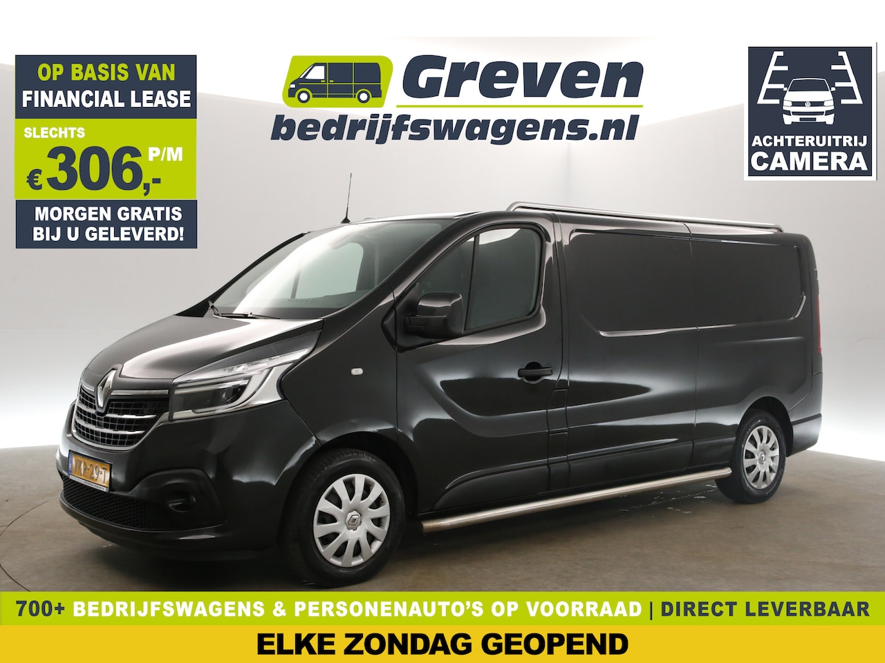 Renault Trafic - 2.0 dCi T29 L2H1 Airco Camera Cruise Navigatie LED Parkeersensoren 3 Persoons Sidebars - AutoWereld.nl