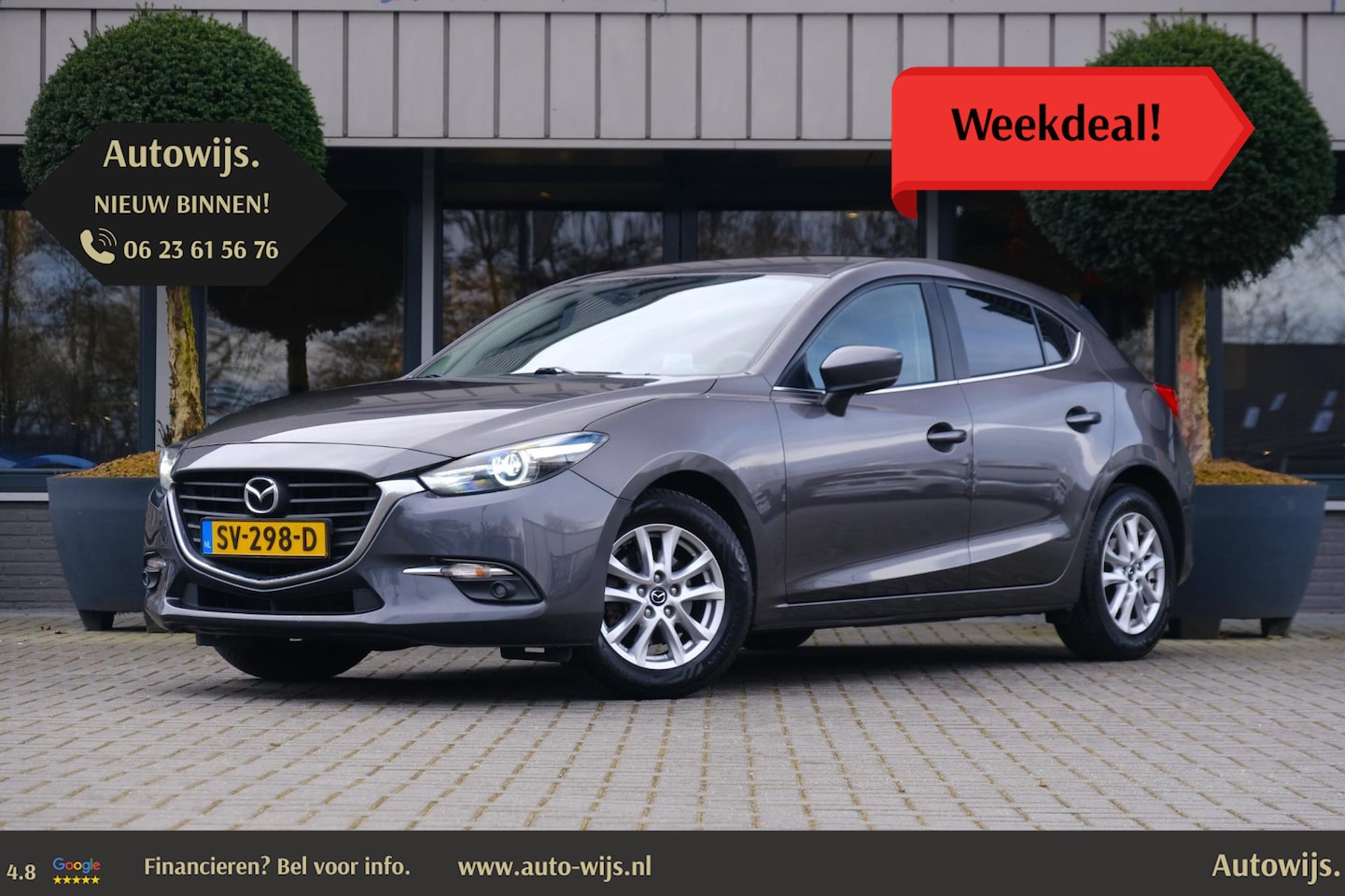 Mazda 3 - 2.0 SkyActiv-G 120 SkyLease+|Camera|Stuurverw|NL AUTO|Xenon - AutoWereld.nl