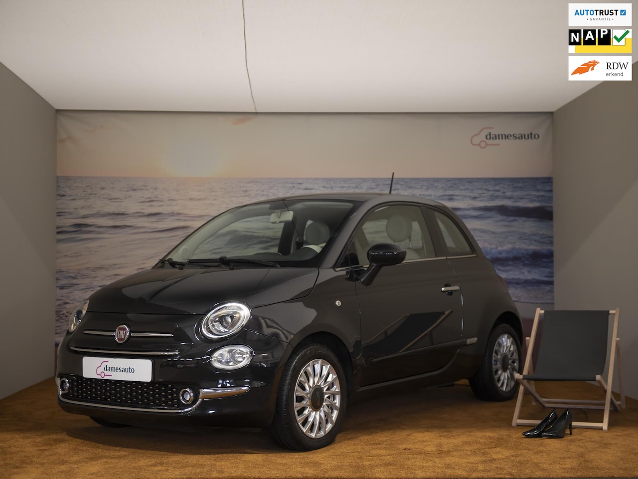 Fiat 500 - 1.2 Lounge|Pano dak|12 mnd Garantie|Cruise control - AutoWereld.nl