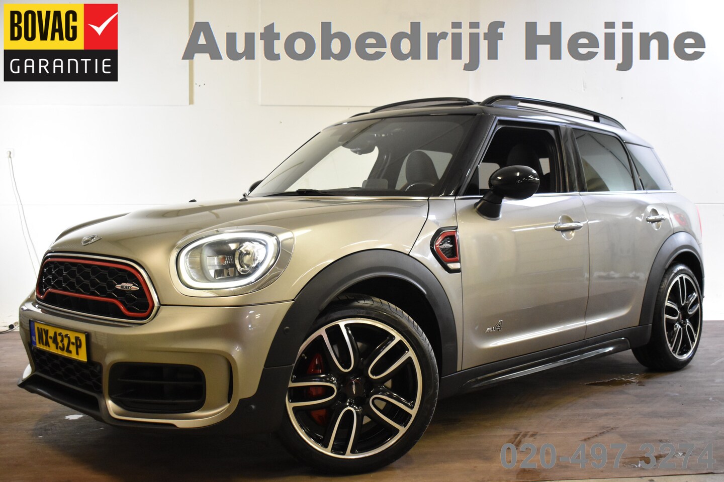 MINI Countryman - Mini 2.0 230PK John Cooper Works ALL4 Chili LEDER/HEADUP/PANORAMADAK - AutoWereld.nl