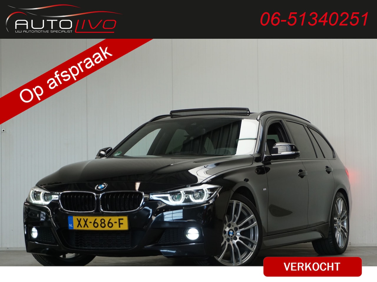 BMW 3-serie Touring - 320d M Sport 190 PK! PANO LEER LED G. NAVI ST. VERW. etc. - AutoWereld.nl