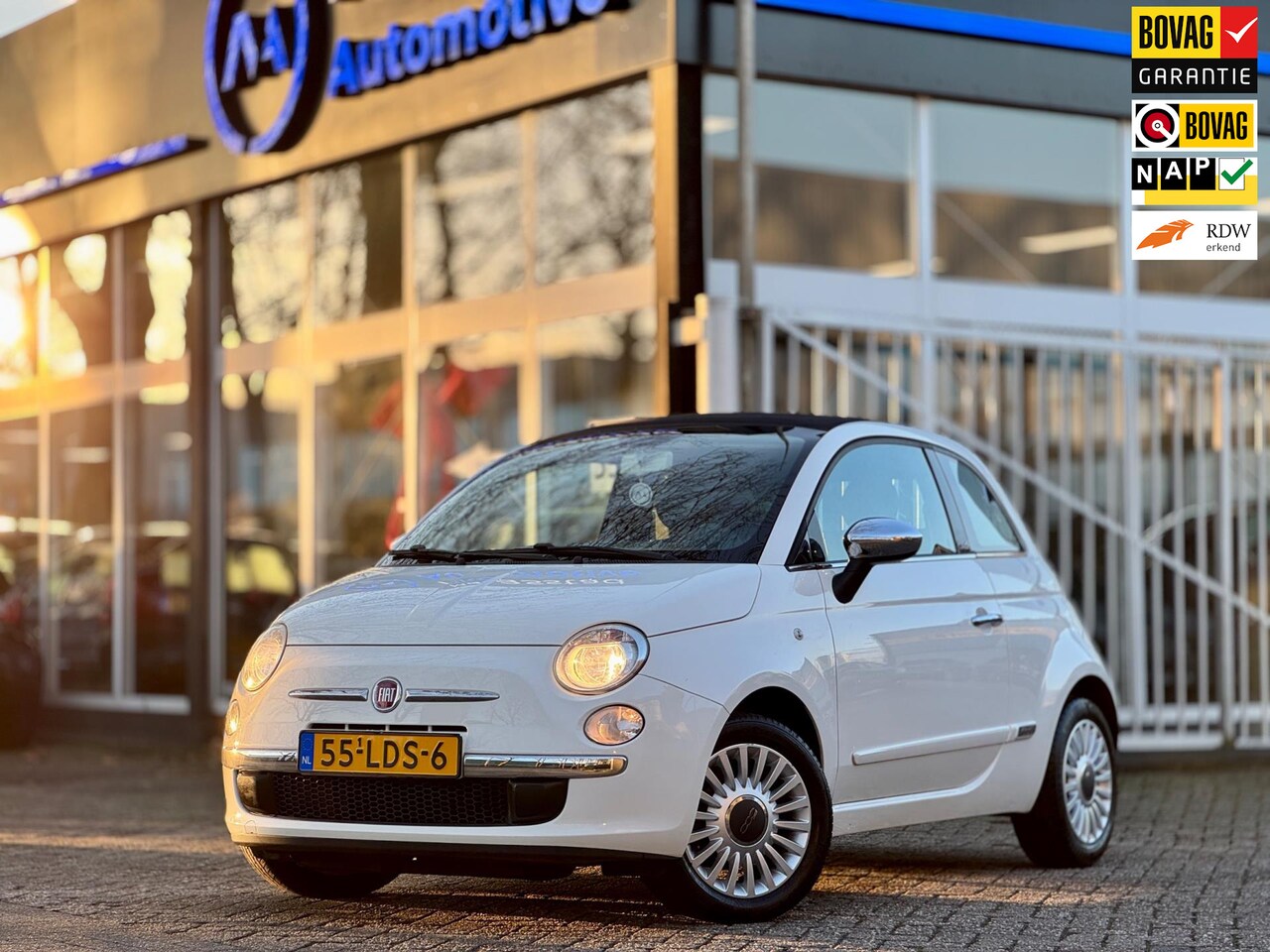 Fiat 500 C - 1.2 Lounge 81dkm Cabrio Airco Distr.riem VV Leder LM velgen Volledig onderhouden (Alle fac - AutoWereld.nl