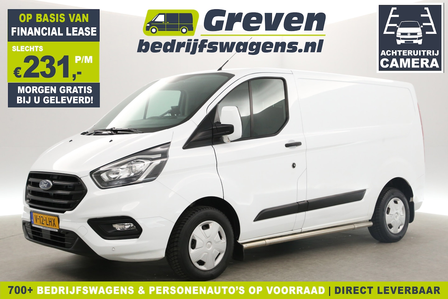 Ford Transit Custom - 2.0 TDCI L1H1 Airco Cruise Camera LED Navigatie 3 Persoons Trekhaak PDC Stoelverwarming - AutoWereld.nl