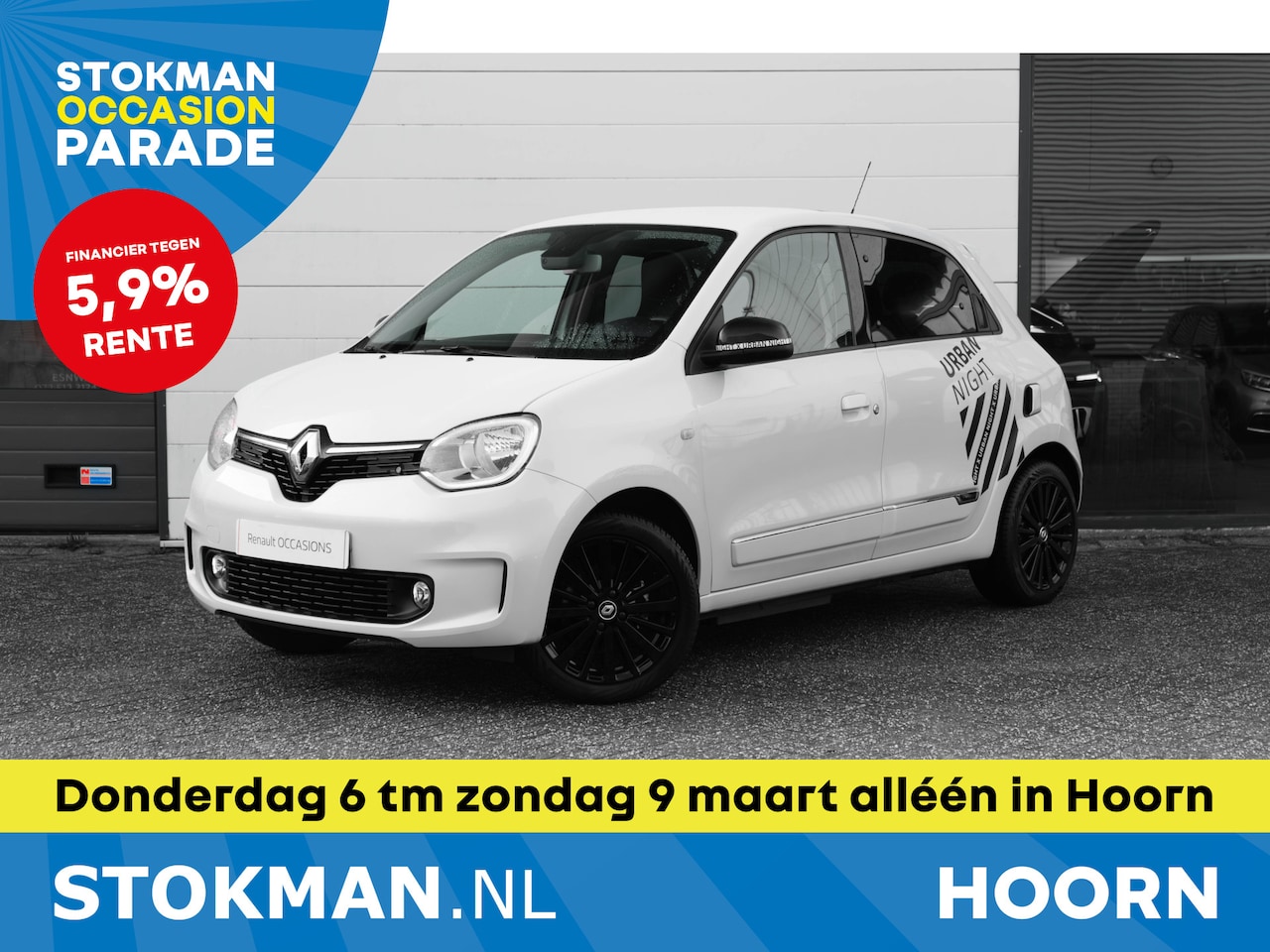 Renault Twingo Z.E. - URBAN NIGHT X R 80 PK 22 KW batterij | Metallic wit | Camera achter | NAVI | Apple car pla - AutoWereld.nl