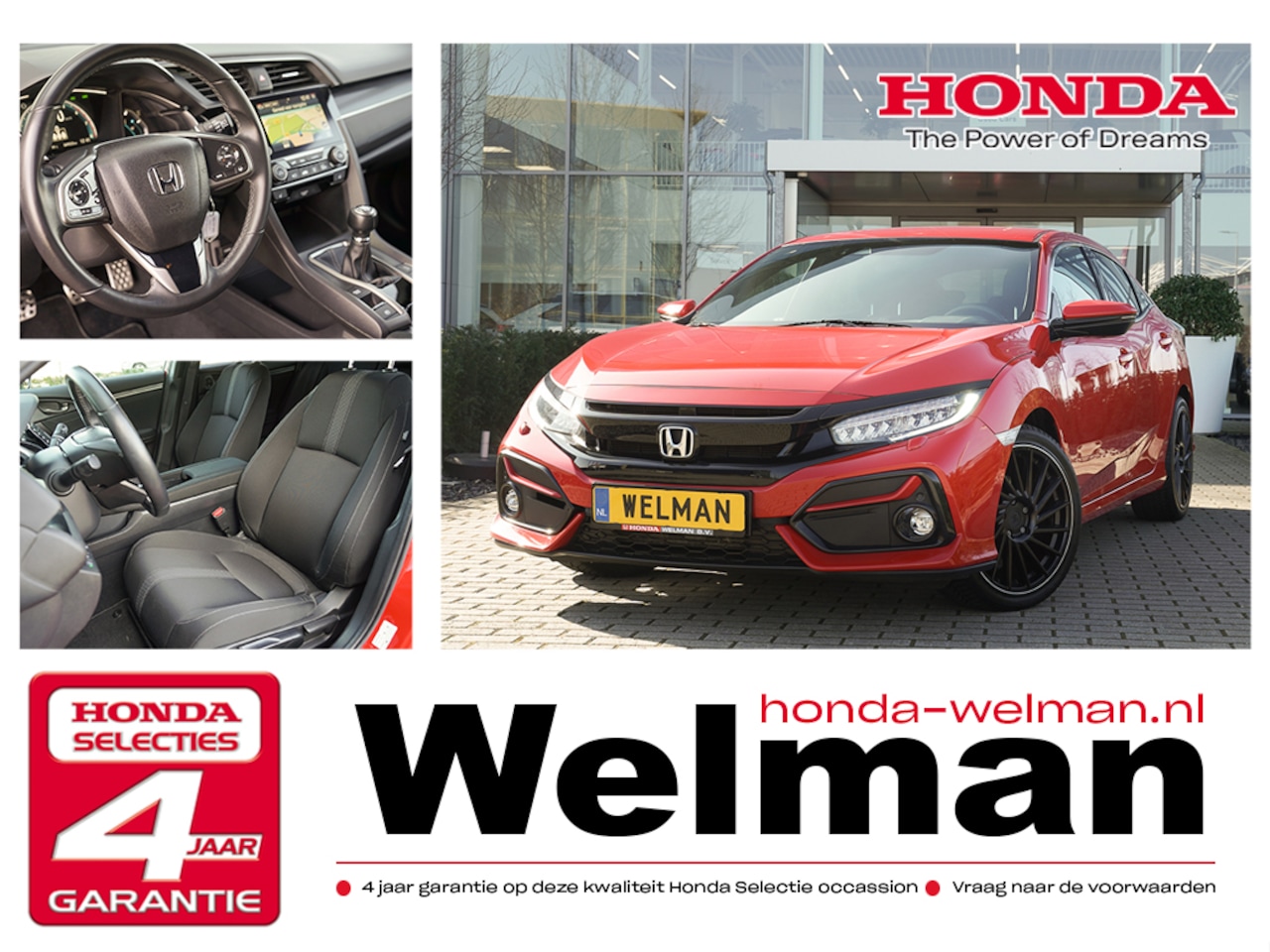 Honda Civic - 1.0i V-TEC TURBO ELEGANCE - 18" VELGEN - NAVIGATIE - LED VERLICHTING - AutoWereld.nl