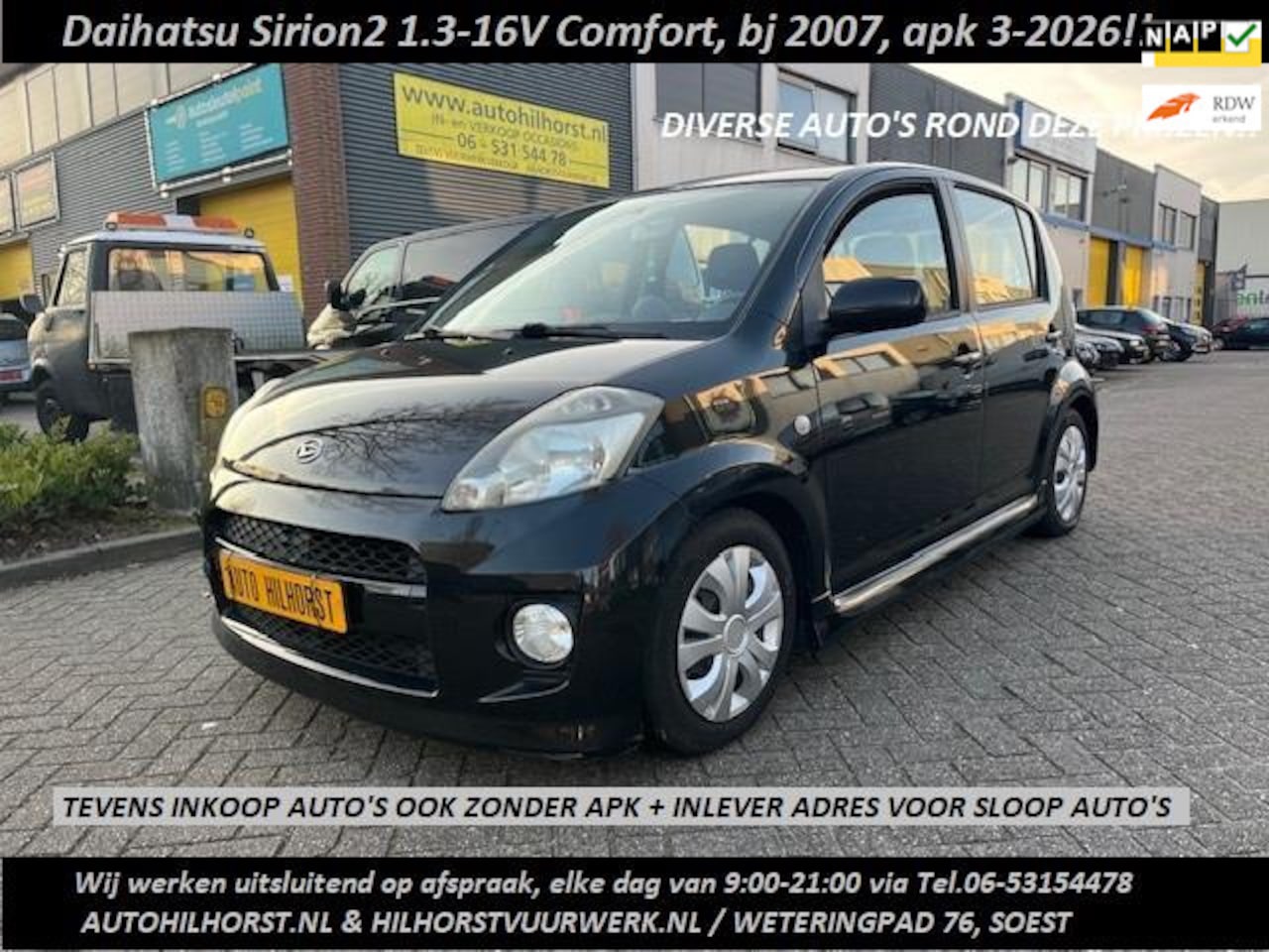 Daihatsu Sirion 2 - 1.3-16V Comfort 1.3-16V Comfort, APK 2026!! Wij werken uitsluitend op afspraak, elke dag van 9:00-21:00 vi - AutoWereld.nl