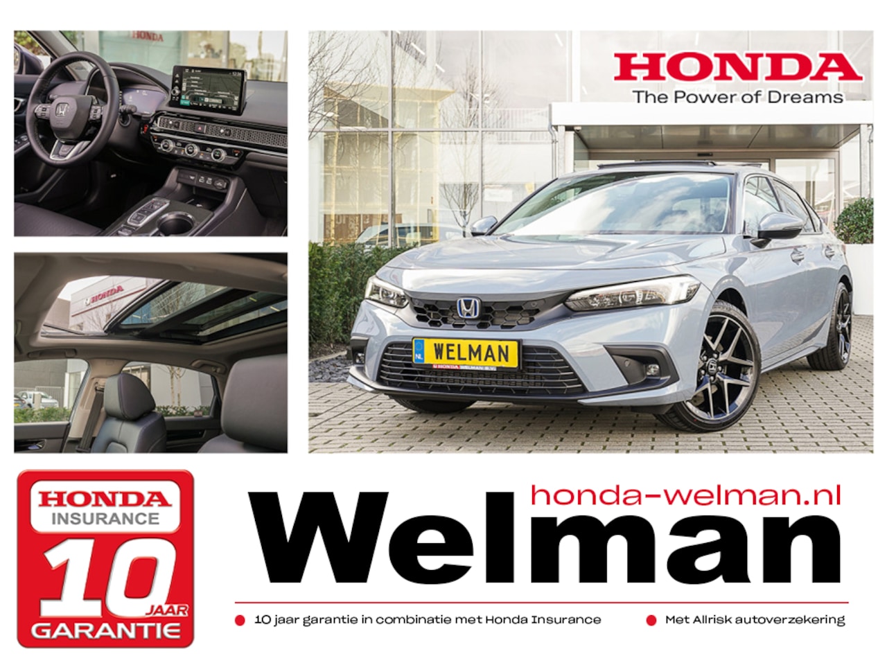 Honda Civic - 2.0i e:HEV ADVANCE - AKTIE - NIEUW - FULL HYBRID - AutoWereld.nl