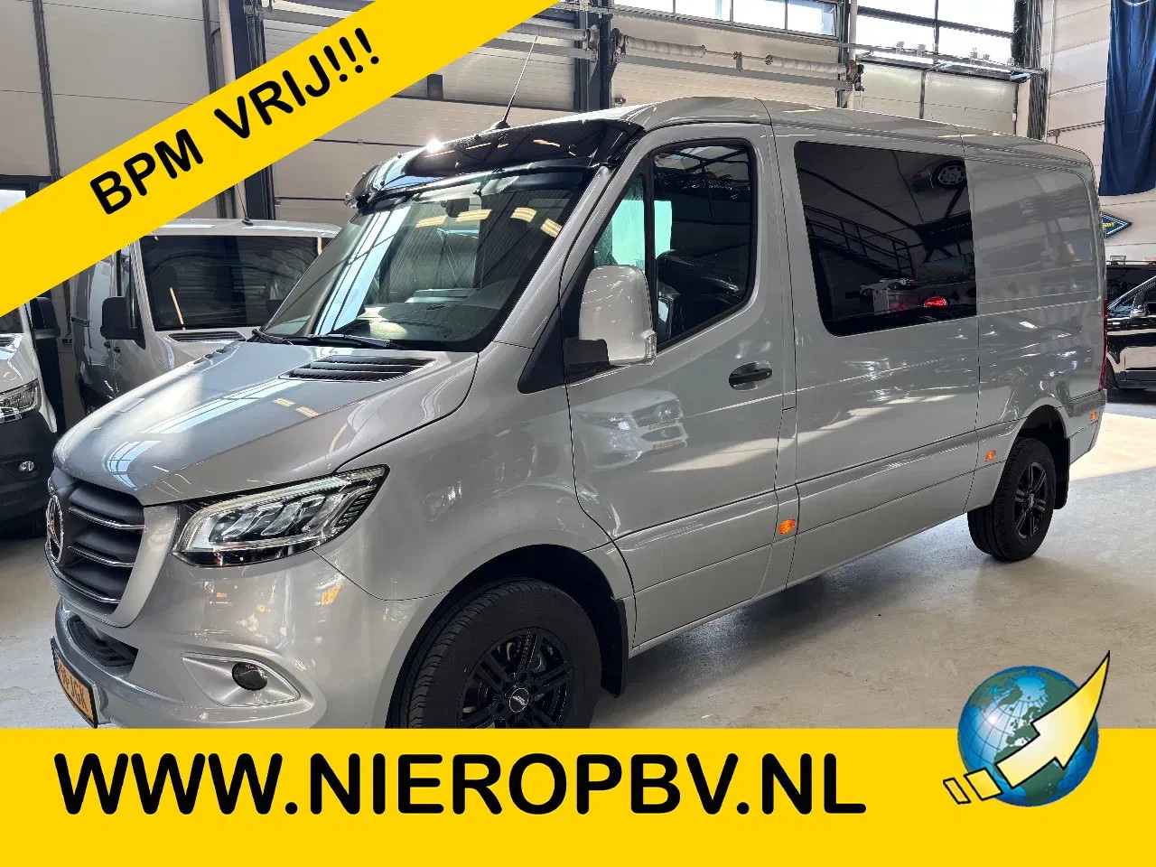 Mercedes-Benz Sprinter - 319CDI L2H1 Dubbelcabine Automaat Airco Navi Cruisecontrol Leer Xenon NIEUW BPM VRIJ - AutoWereld.nl