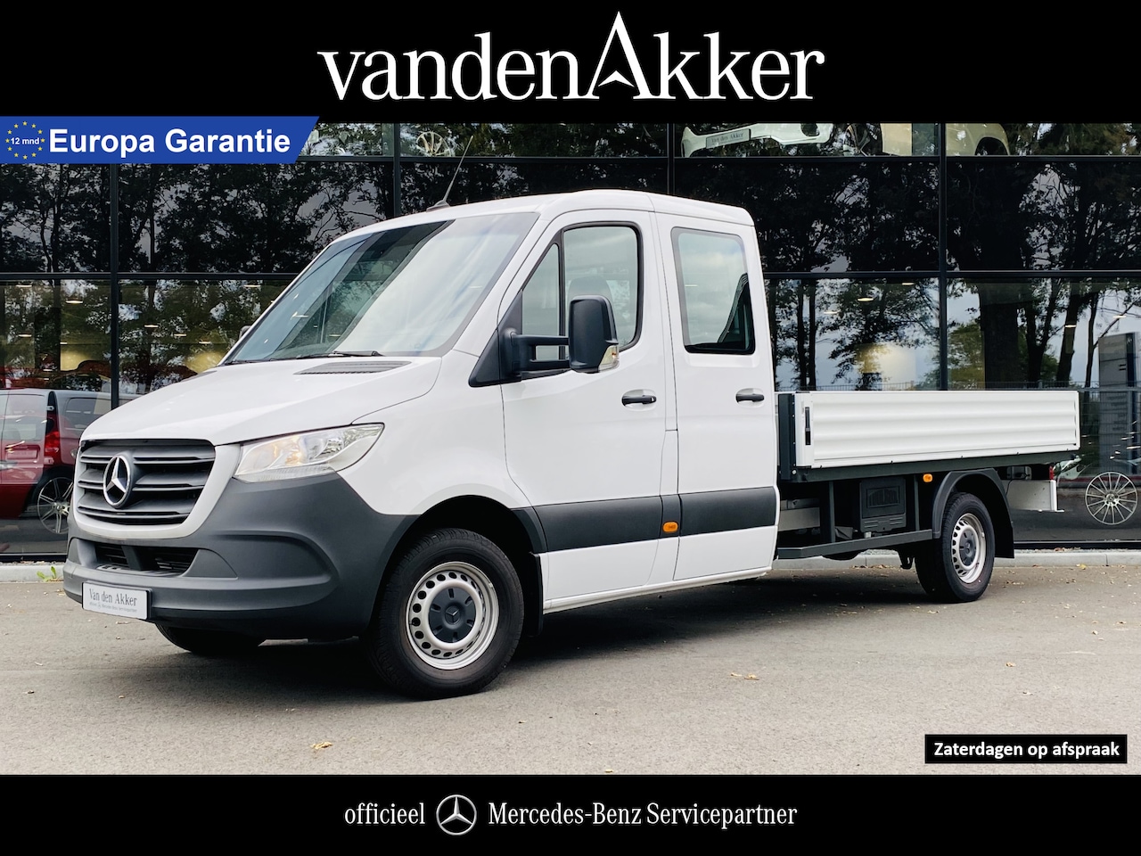 Mercedes-Benz Sprinter - 316 CDI L3 RWD 164PK Dubbele Cabine Open Laadbak (340cm) DoKa 121km // Passagiersbank // 7 - AutoWereld.nl