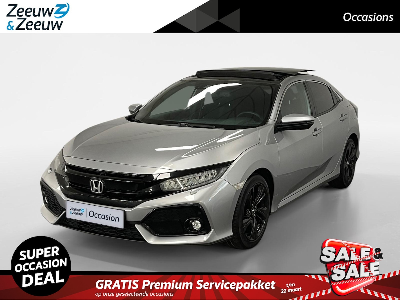 Honda Civic - 1.0 i-VTEC Premium AUTOMAAT CAMERA AIRCO APPLE CARPLAY ANDROID AUTO SCHUIFKANTELDAK DODEHO - AutoWereld.nl