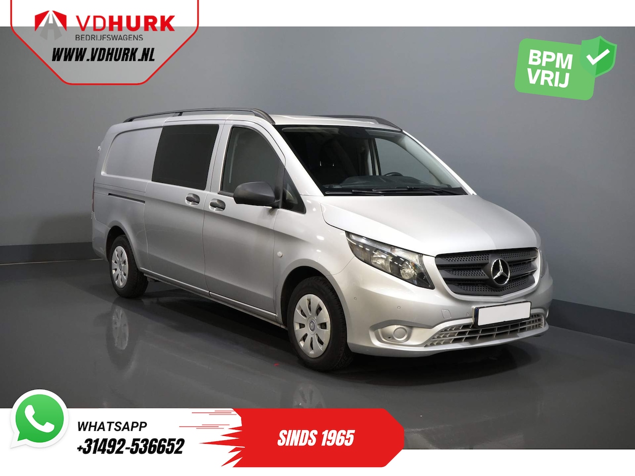 Mercedes-Benz Vito - 114 CDI Aut. L3 BPM VRIJ! DC Dubbel Cabine EURO6/ Climate/ Navi/ Camera/ Cruise/ Trekhaak - AutoWereld.nl