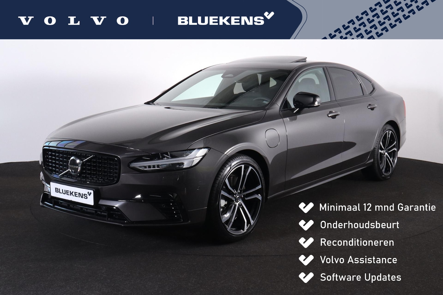 Volvo S90 - T8 AWD Ultimate Dark - LONG RANGE - Luchtvering - Schuif/kanteldak - IntelliSafe Assist & - AutoWereld.nl