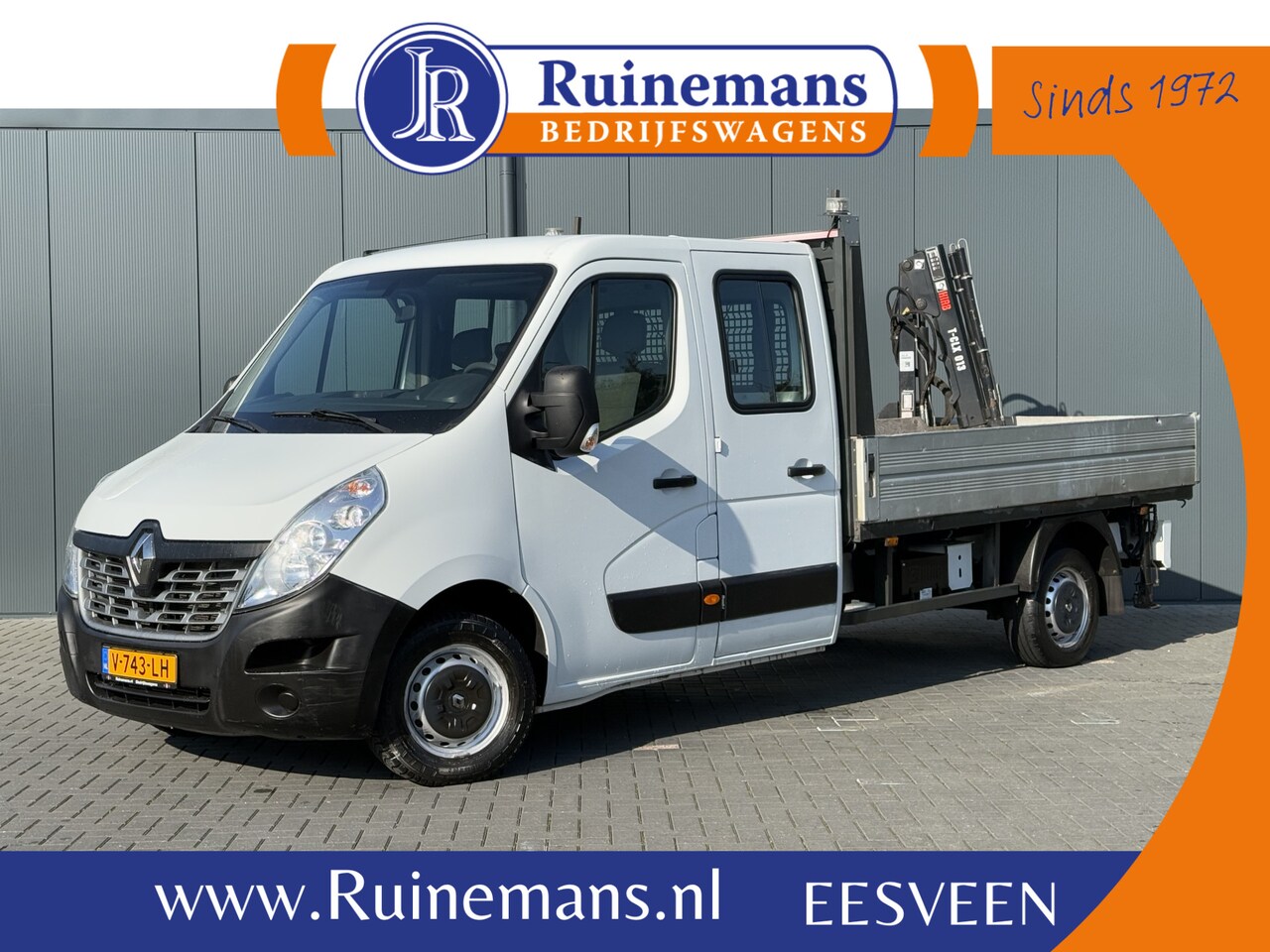 Renault Master - 2.3 dCi 131 pk E6 / PICK UP / L4 MAXI / 1e EIG. / HIAB KRAAN AIRCO / CRUISE / 3-ZITS - AutoWereld.nl