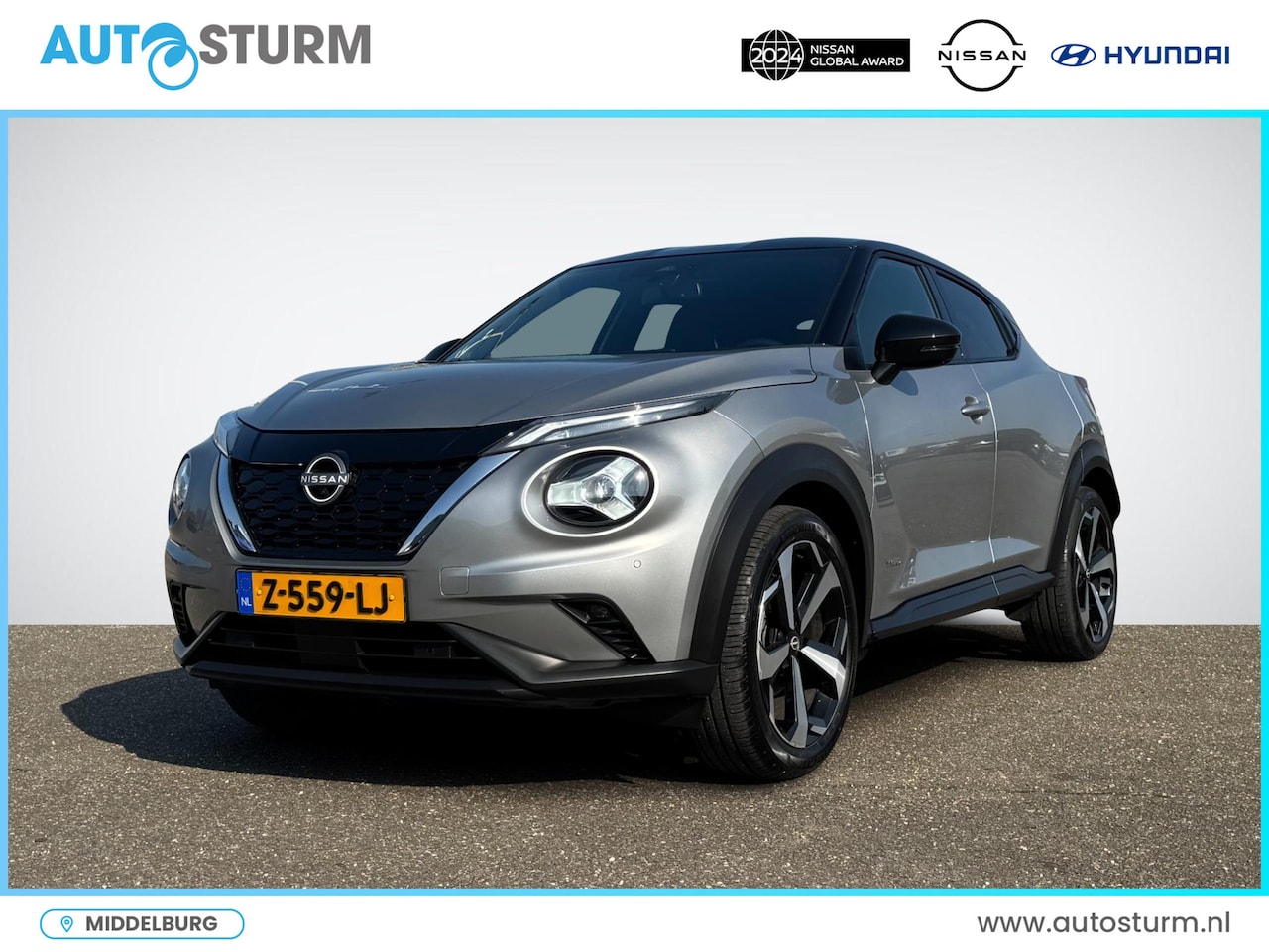 Nissan Juke - 1.6 Hybrid Tekna Sound Pack | 360° Camera | BOSE Audio | 19'' Velgen | Navigatie | Apple C - AutoWereld.nl