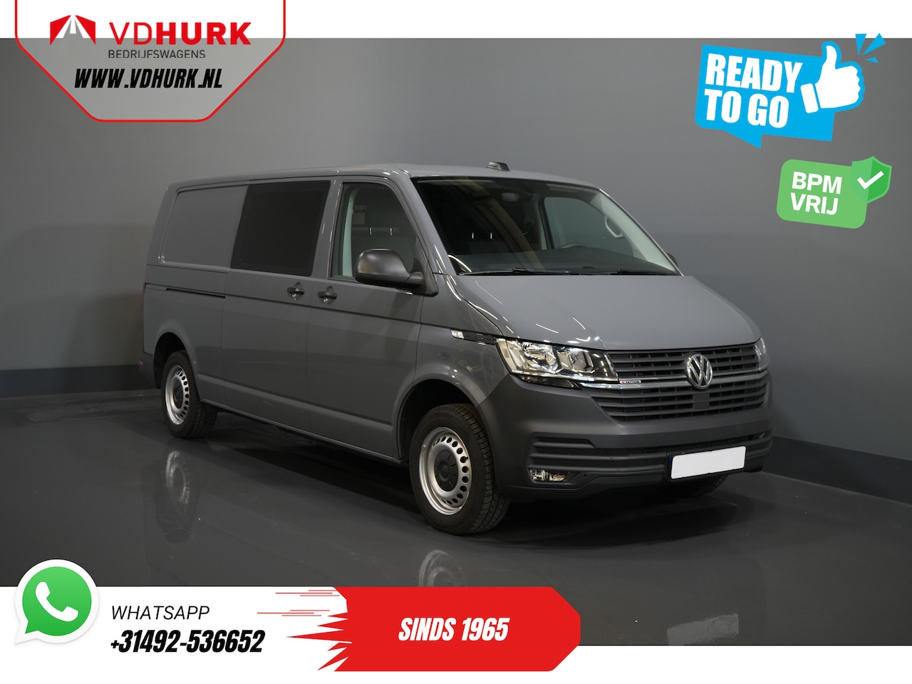 Volkswagen Transporter - T6.1 2.0 TDI 150 Pk DSG Aut. L2 DC BPM VRIJ! Ready2Go Dubbel Cabine/ 4Motion/ Carplay/ Cam - AutoWereld.nl