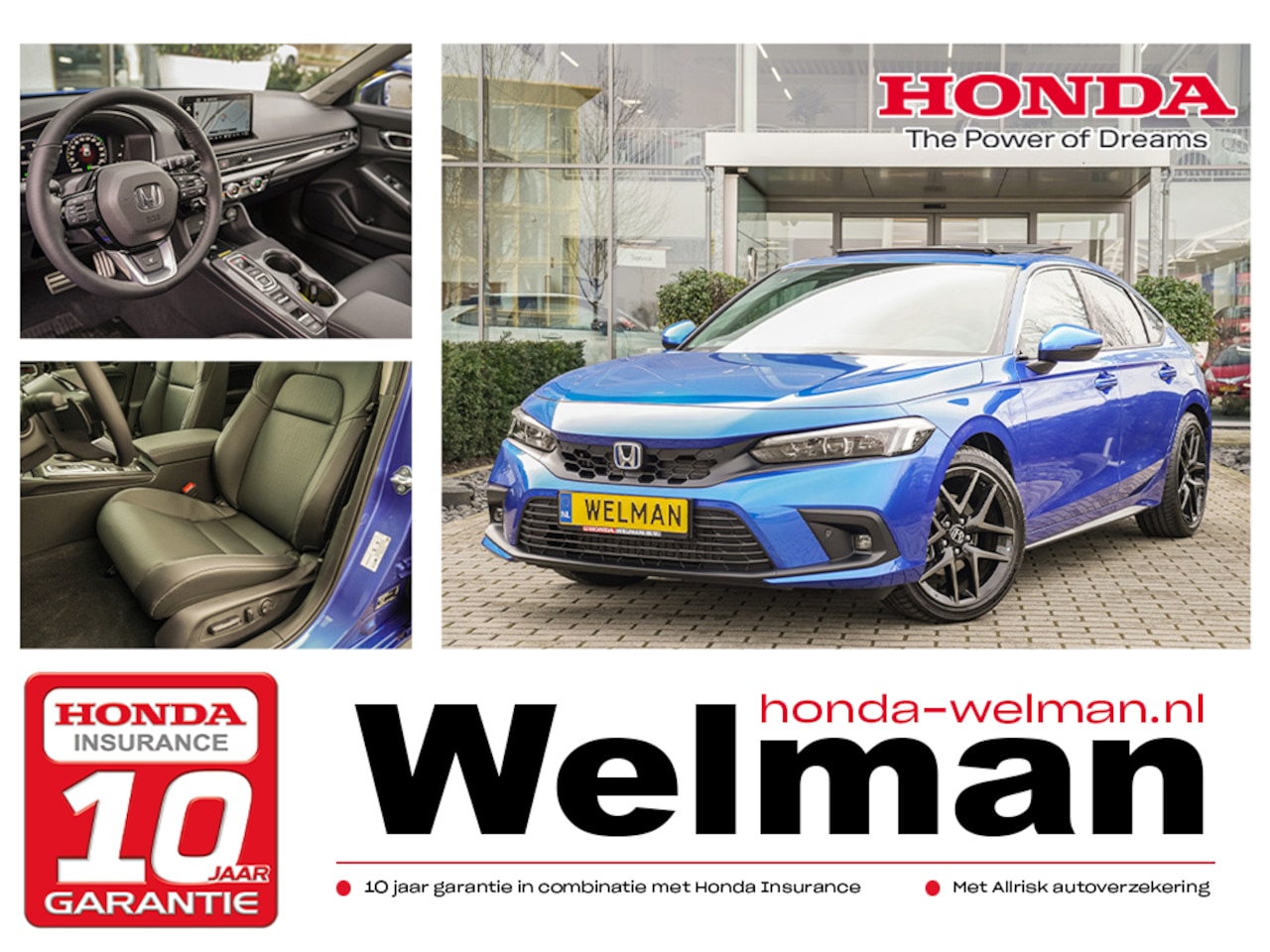 Honda Civic - 2.0i e:HEV ADVANCE - AKTIE - NIEUW - FULL HYBRID - AutoWereld.nl