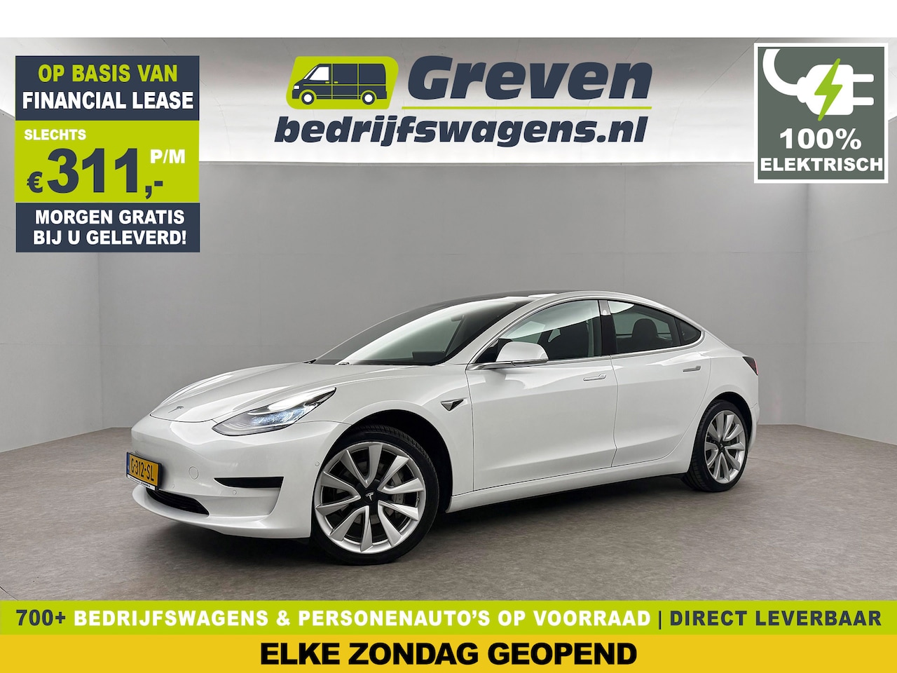 Tesla Model 3 - RWD Plus 60 kWh 238PK Elektrisch 360Camera Autopilot LED Cruise Clima Navi Parelmoer Pano- - AutoWereld.nl