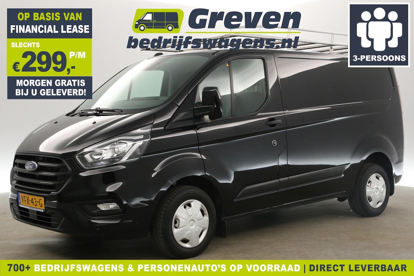 Ford Transit Custom - 280 2.0 TDCI L1H1 Airco Cruise LED PDC 3 Persoons Imperiaal Elektrpakket Trekhaak - AutoWereld.nl