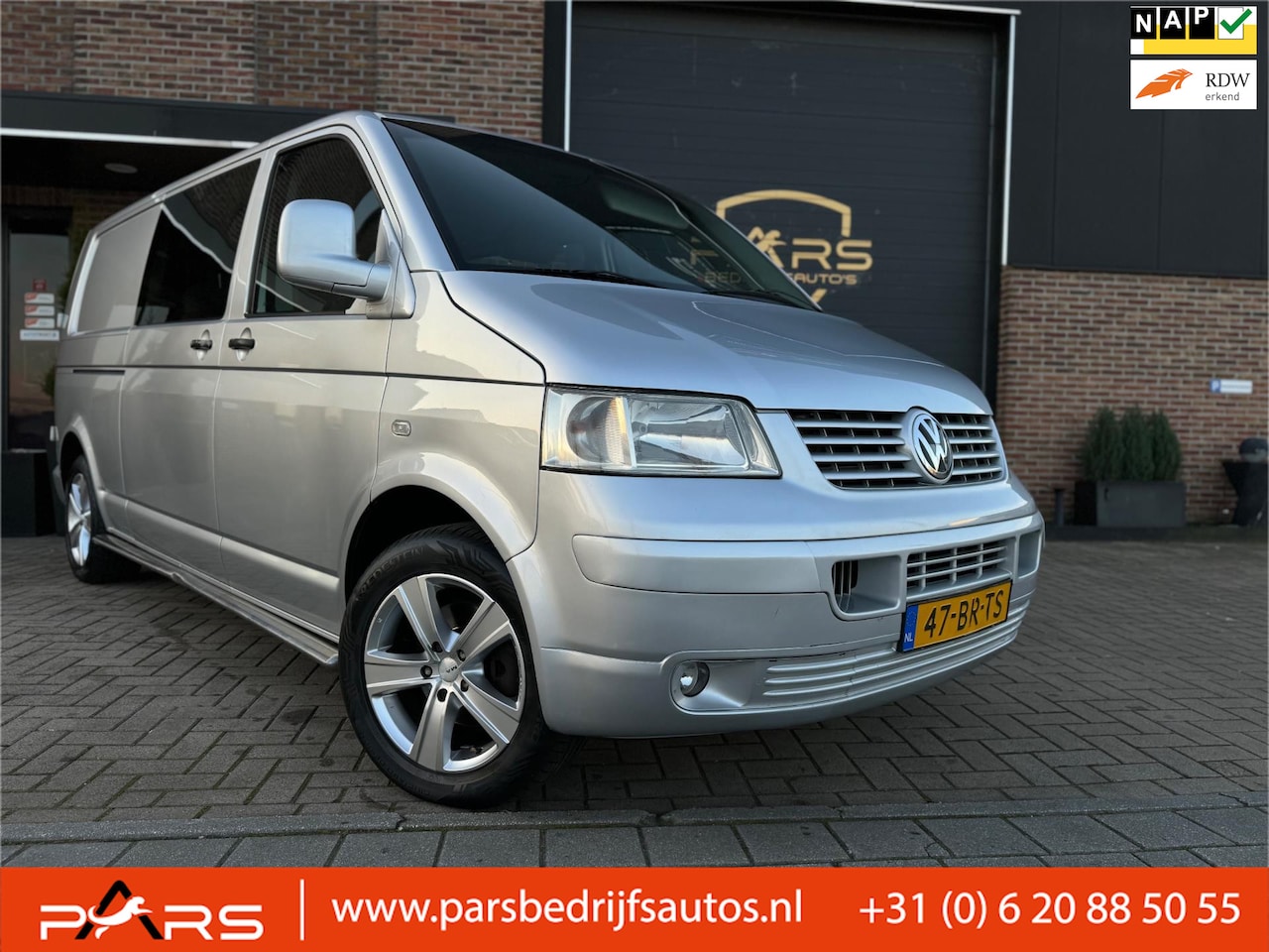 Volkswagen Transporter - 2.5 TDI 340 Trendline DC Dubbele cabine Lang Navi Airco Cruise elk.ramen - AutoWereld.nl