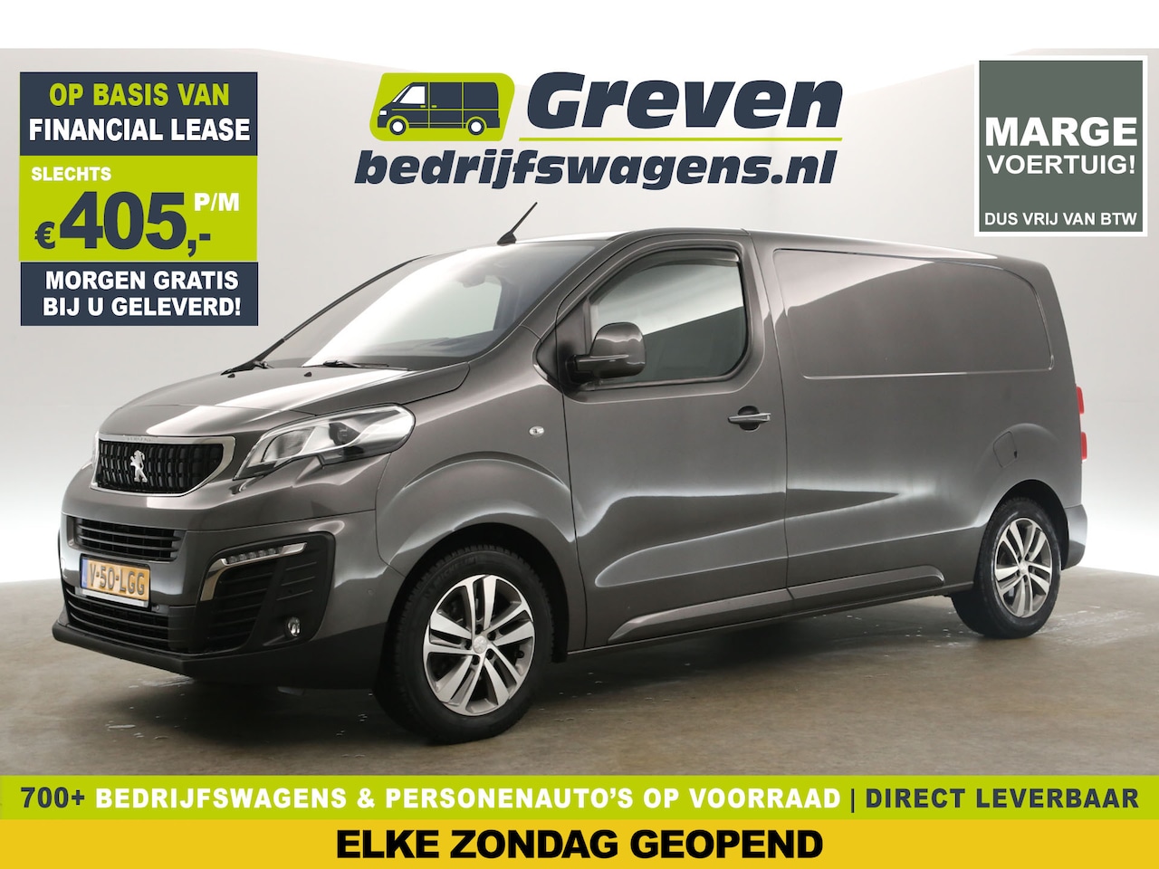 Peugeot Expert - 2.0 BlueHDI L2H1 Marge 177PK Automaat Airco Cruise 360Camera Carplay Navi Head-up LED 3 Pe - AutoWereld.nl