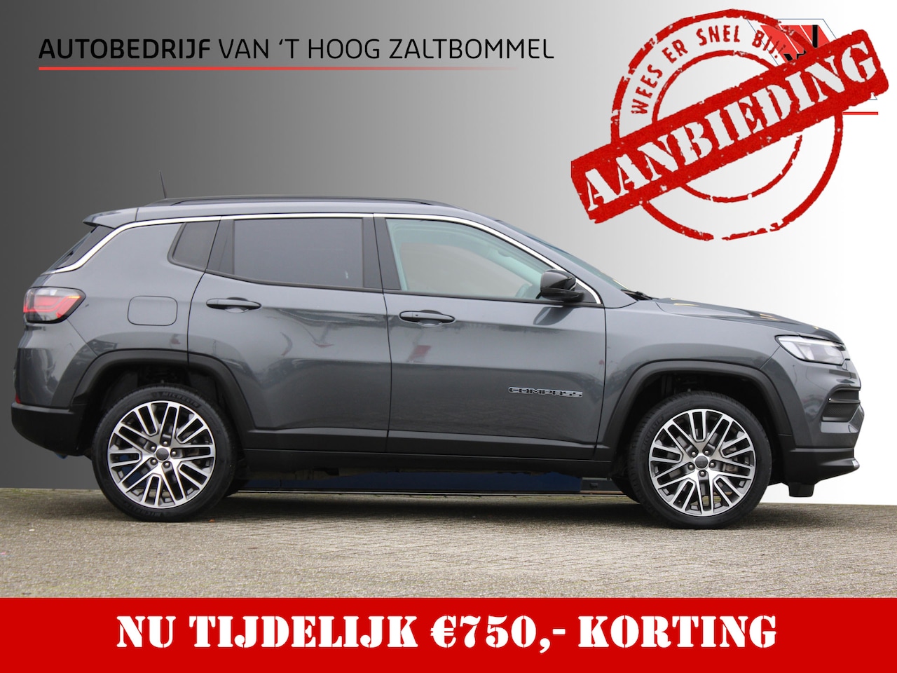 Jeep Compass - 4xe 190 Plug-in Hybrid Electric Night Eagle PANORAMADAK ACC CAMERA 19'' - AutoWereld.nl