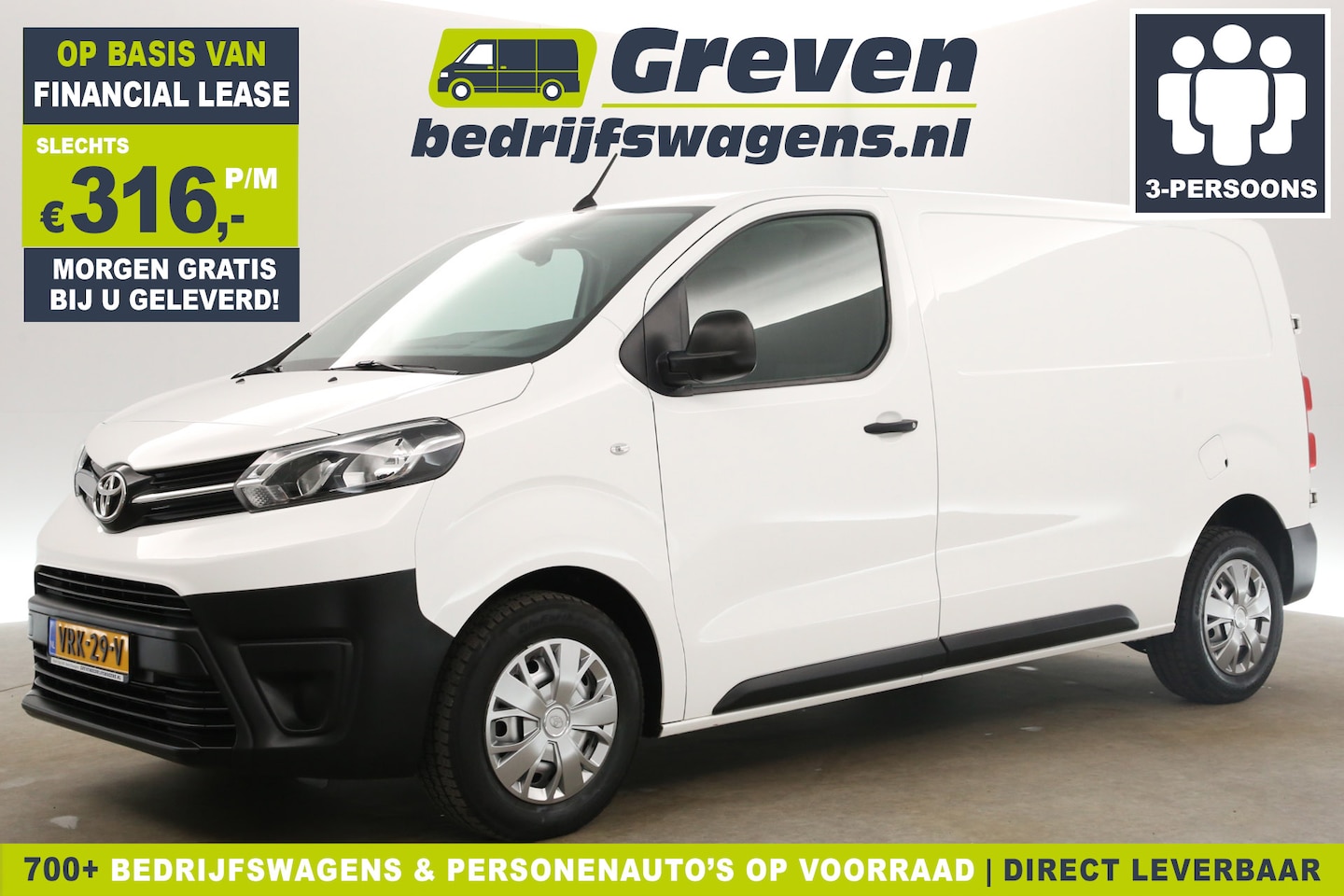 Toyota ProAce Worker - 2.0 L2H1 145PK Airco Cruise Carplay 3 Persoons PDC Elektrpakket Schuifdeur - AutoWereld.nl