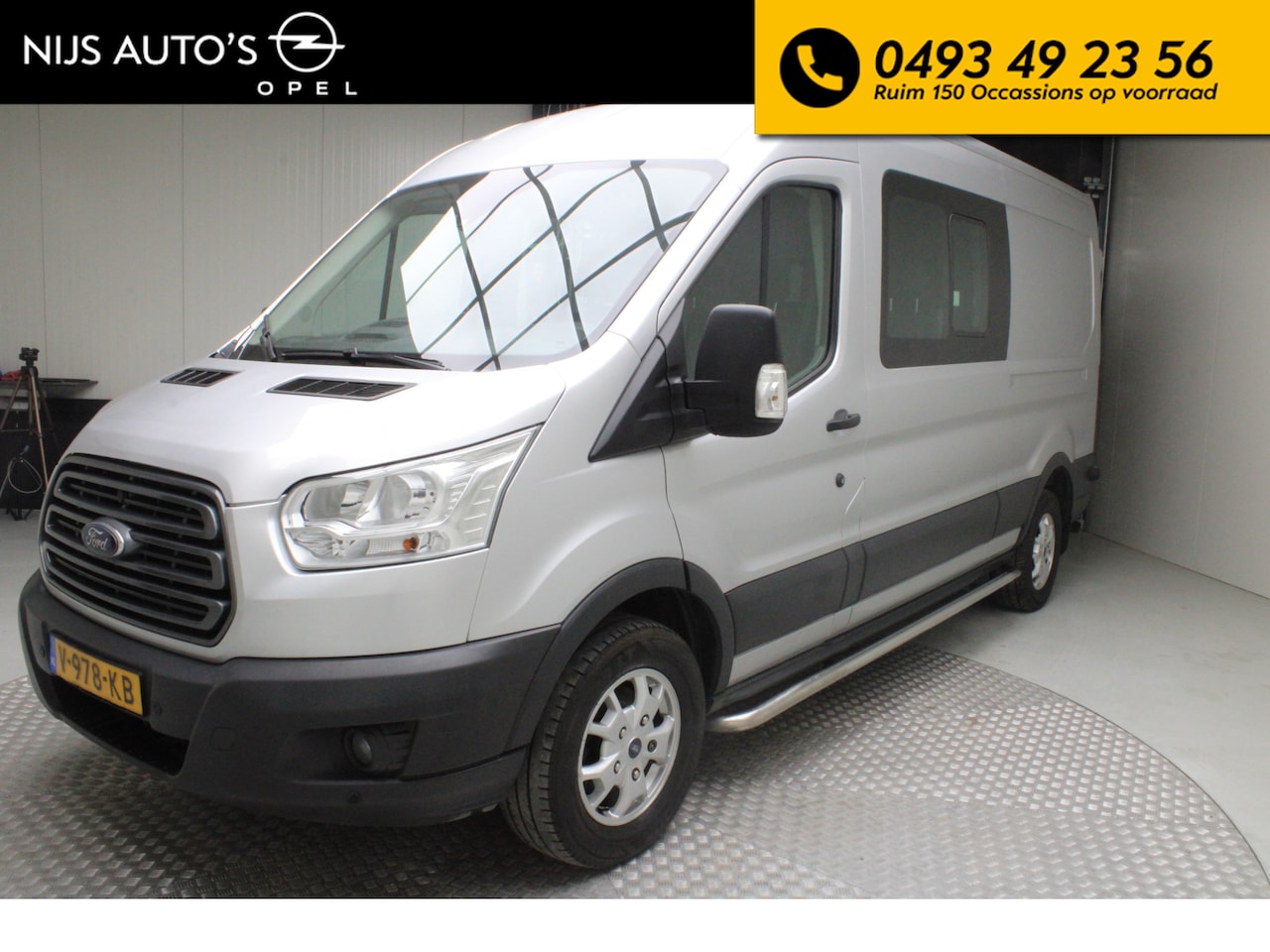 Ford Transit - 350 2.0 TDCI L3H2 DC Trend 170pk dubbele cabine | 1ste eigenaar | airco | trekhaak | navig - AutoWereld.nl