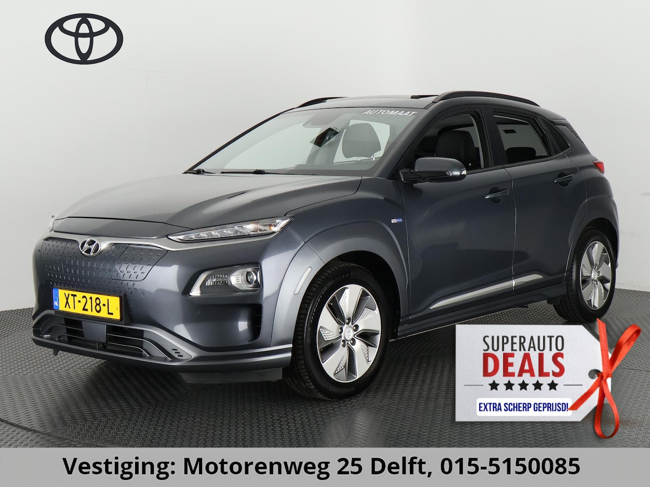 Hyundai Kona Electric - EV PREMIUM 204 PK ACCU=100% BERIJK TOT 508 KM !!! Hyundai Kona EV PREMIUM 204 PK PANORAMAD - AutoWereld.nl