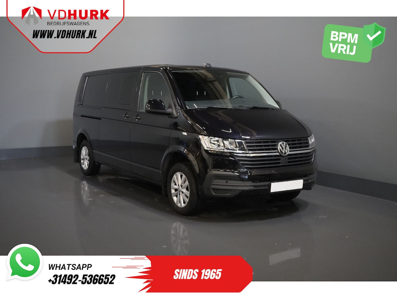 Volkswagen Transporter - T6.1 2.0 TDI 150 pk DSG Aut. L2 DC Dubbel Cabine (DEMO) BPM VRIJ! Adapt. Cruise/ 2.5t Trek - AutoWereld.nl