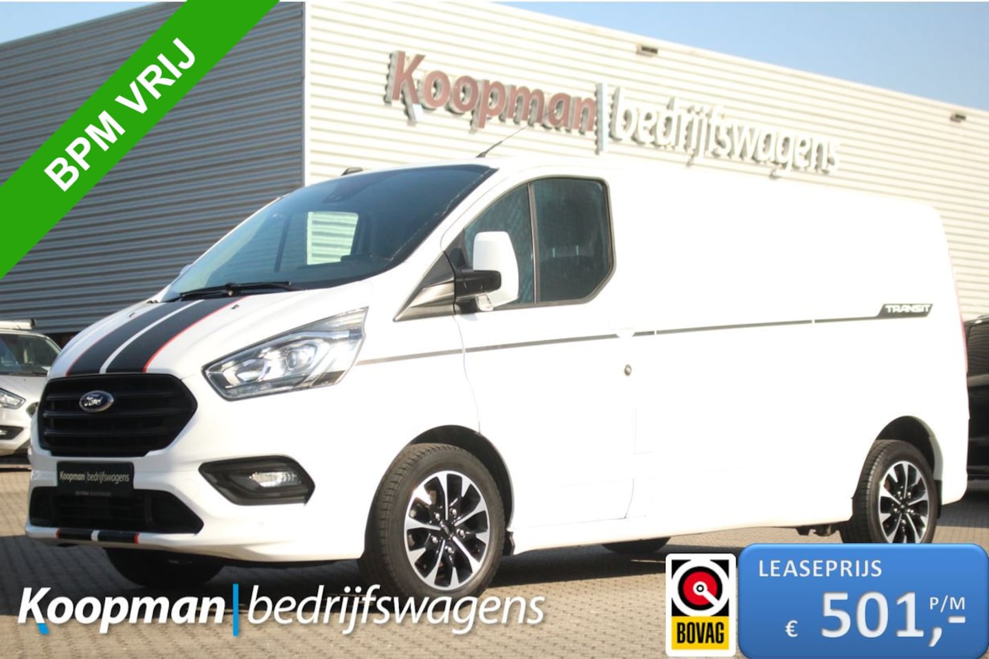 Ford Transit Custom - 320 2.0TDCI 185pk L2H1 Sport | Automaat | Trekhaak | Camera | Carplay/Android | Lease 501, - AutoWereld.nl