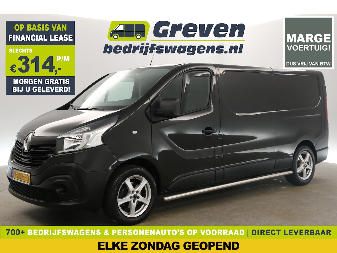 Renault Trafic - 1.6 dCi T29 L2H1 Marge Airco Camera Cruise Navigatie PDC 3 Persoons 17''LMV Trekhaak - AutoWereld.nl