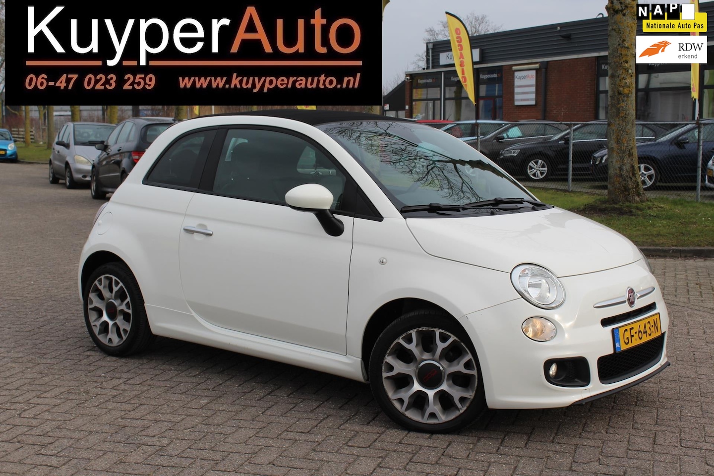 Fiat 500 C - 0.9 TwinAir Turbo 500S cabriolet clima parkeersensoren dealer onderhouden - AutoWereld.nl