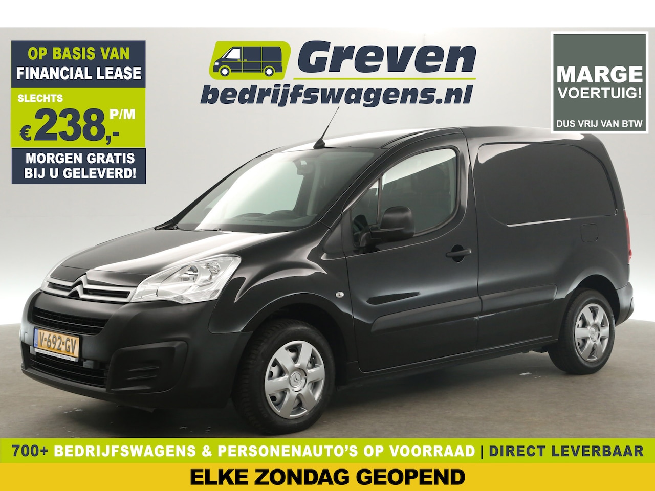 Citroën Berlingo - 1.6 BlueHDI L1H1 | MARGE! | Airco Carplay Cruise Trekhaak Navigatie Parkeersensoren Lat-om - AutoWereld.nl