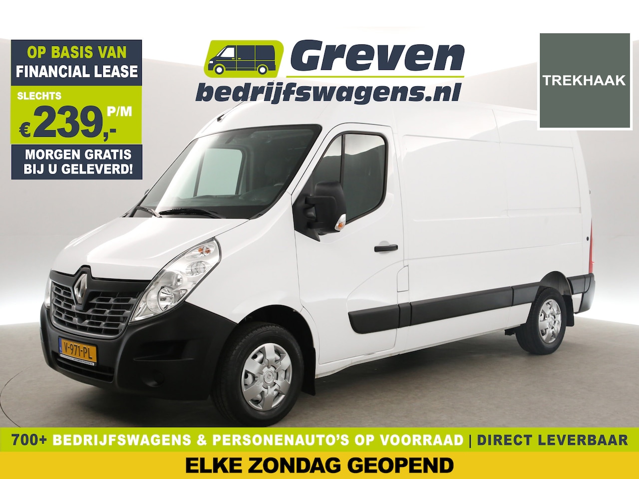 Renault Master - T35 2.3 dCi L2H2 Airco Cruise 3 Persoons Elektrpakket Schuifdeur Trekhaak - AutoWereld.nl