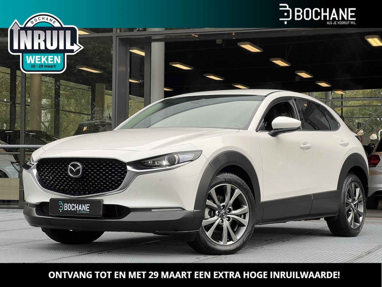 Mazda CX-30 - 2.0 e-SkyActiv-X M Hybrid Luxury | Adaptive Cruise Control | Leder | Trekhaak - AutoWereld.nl