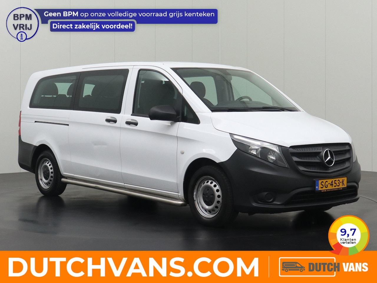 Mercedes-Benz Vito - 9-Persoons Personenbus | Kombi Extra Lang | BPM Vrij | Airco | 2-2-2-3 stoelopstelling - AutoWereld.nl