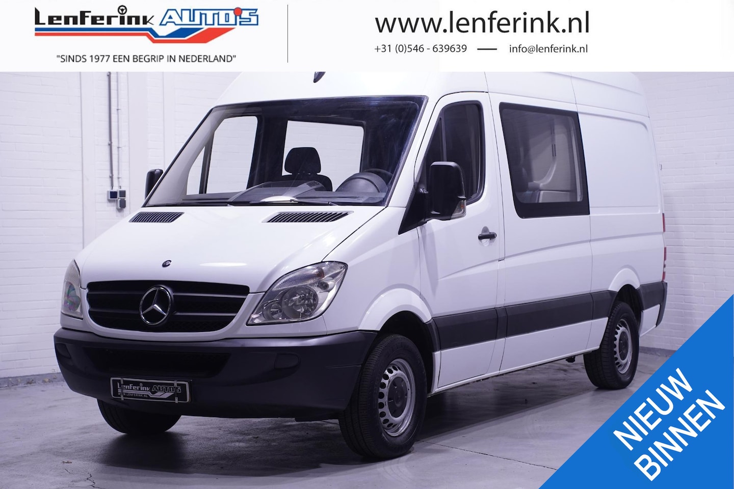 Mercedes-Benz Sprinter - 313 CDI 130 pk Dubbel Cabine L2H2 6-Zits NAP, Trekhaak 2.800 kg, 1e Eigenaar - AutoWereld.nl