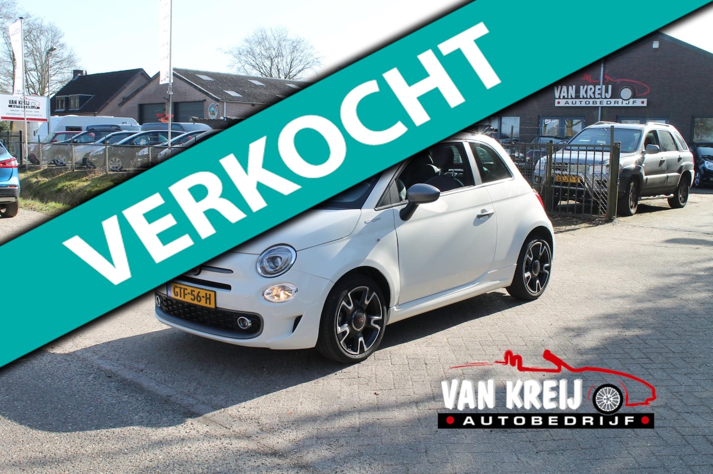 Fiat 500 - 1.0 Hybrid Sport Cabrio, Clima, Carplay, Pdc, 30331km - AutoWereld.nl