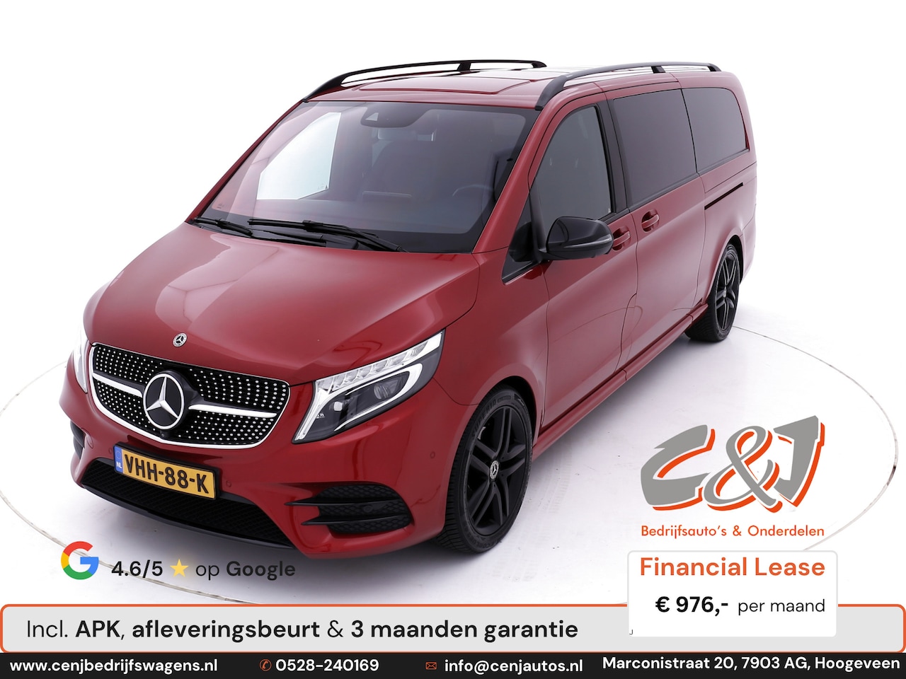 Mercedes-Benz V-klasse - 300d 4-MATIC xl dubbele cabine Avantgarde Edition amg leder navi cruise bomvol 976,- p/md - AutoWereld.nl