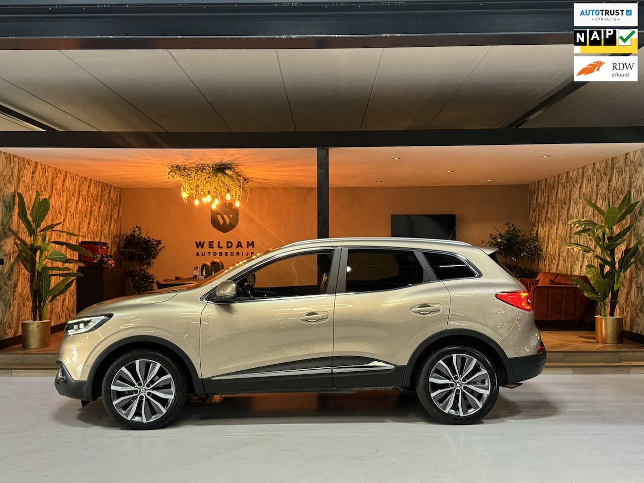 Renault Kadjar - 1.2 TCe Intens Garantie LED Camera Cruise Clima Leder Navi Keyless Blind Spot Rijklaar - AutoWereld.nl