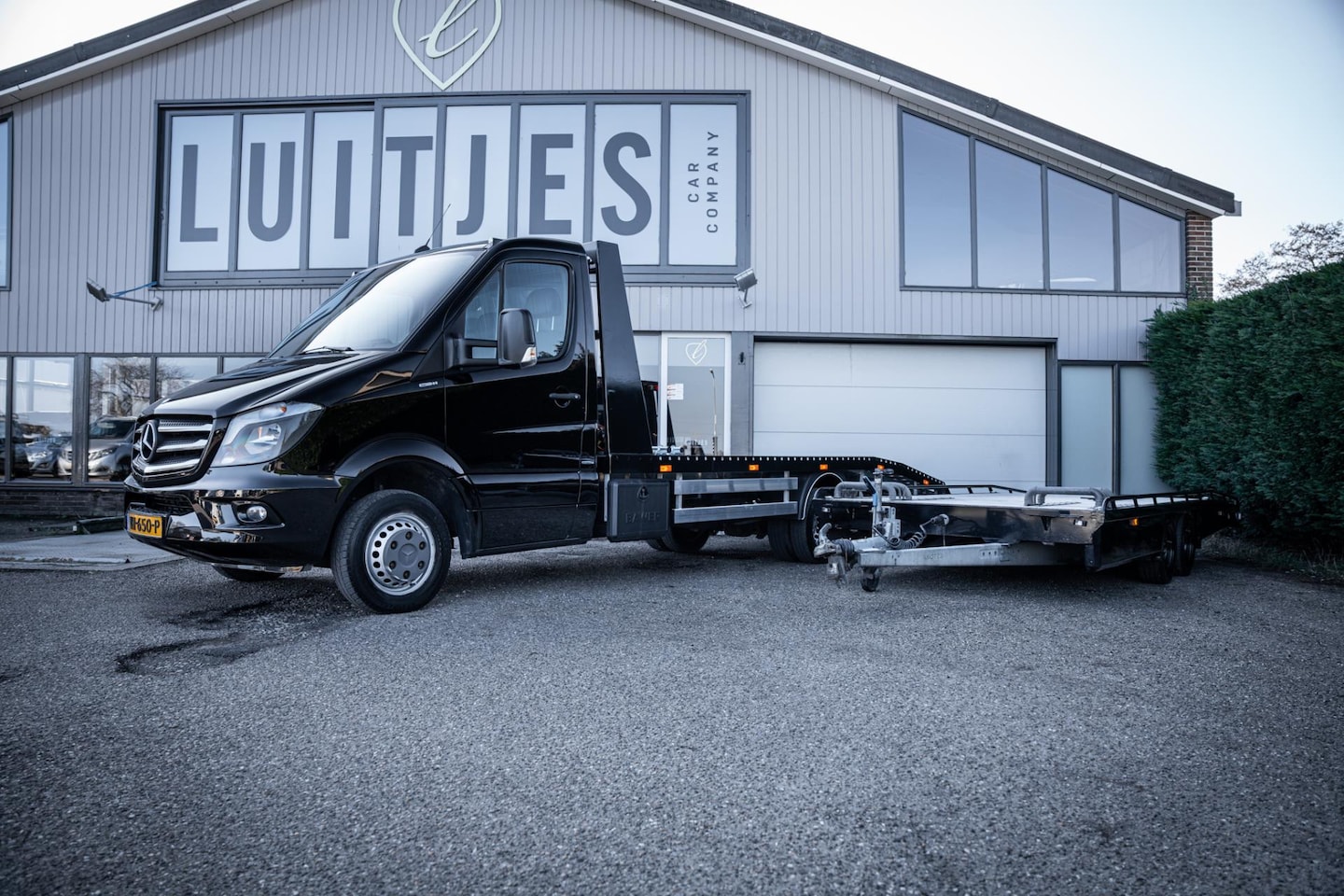 Mercedes-Benz Sprinter - 516 L3 Oprijwagen & Tijhof TA27 aanhanger I Autotransporter I Luchtvering I Topconditie! - AutoWereld.nl