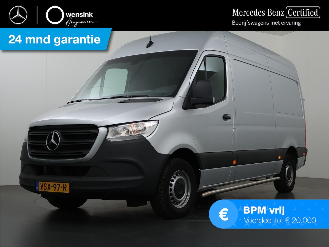 Mercedes-Benz Sprinter - 315 CDI L2 H2 | Aut. | 3500 KG AHW | Sidebars | Carplay | Airco | Cruise | 3-zits | Certif - AutoWereld.nl