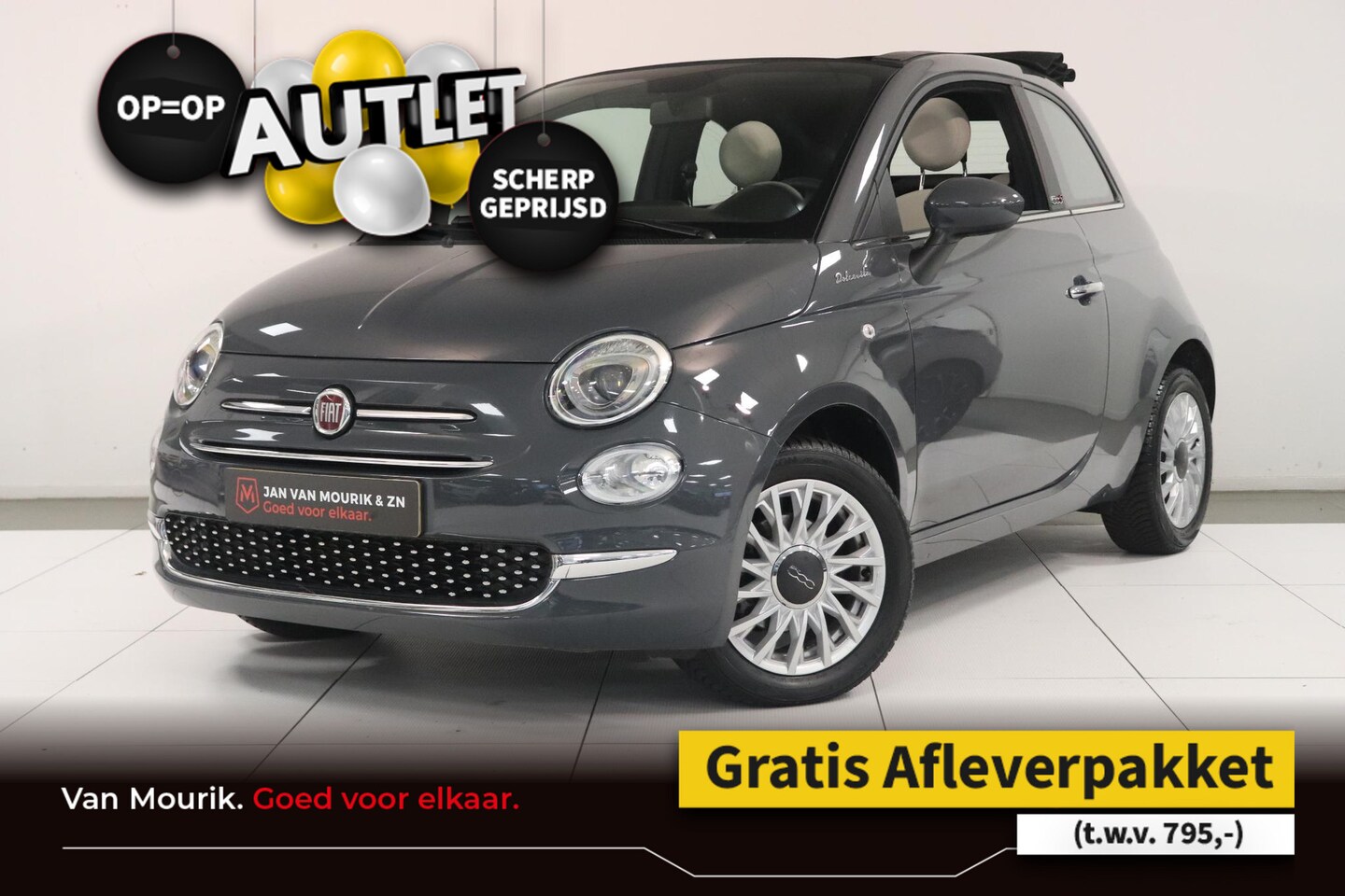 Fiat 500 C - 1.0 Hybrid 70 Dolcevita | Parkeersensoren | Cruise Control | Bluetooth | Cabrio - AutoWereld.nl